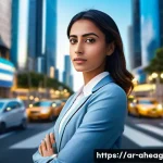 Home 21 미래 직업을 위한 국제 경험의 중요성 - **Prompt:** A dynamic, wide-angle shot of a young, confident Arab professional (male or female, dres...