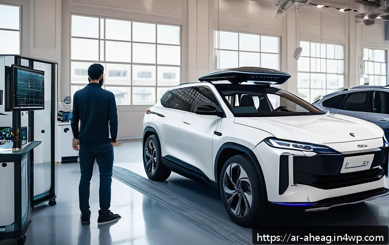 자율주행 기술에 따른 직업 변화 - A futuristic urban scene in an Arabic city featuring a diverse group of professional technicians and...